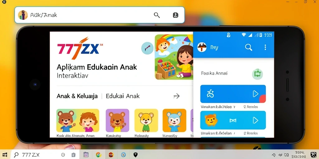 Tampilan antarmuka aplikasi edukasi anak yang interaktif dan menarik.