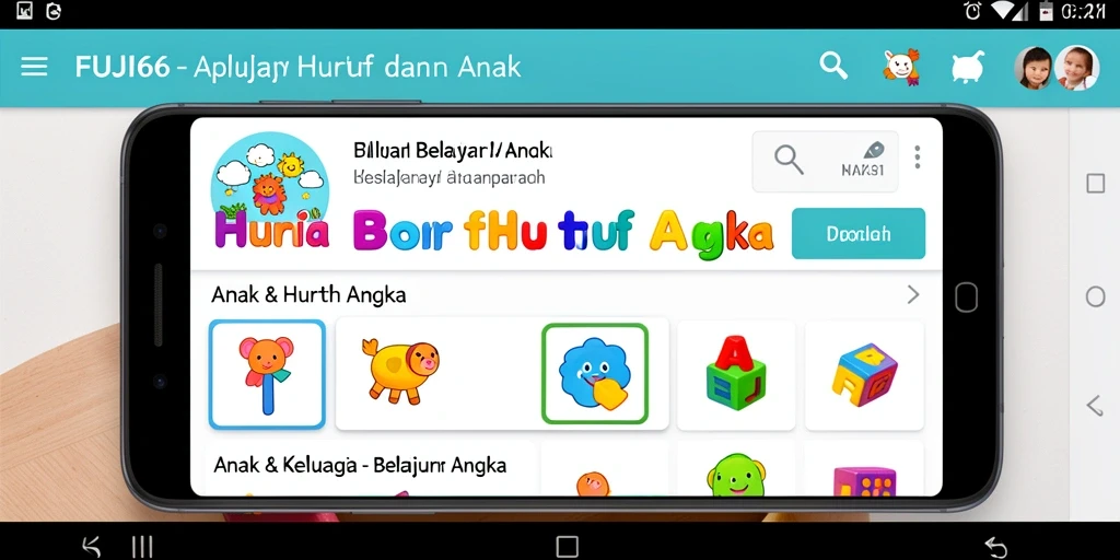 Antarmuka FUJI66 yang menarik untuk belajar huruf dan angka.