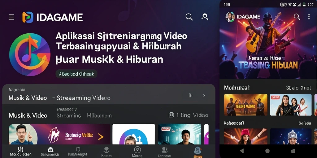 Tampilan antarmuka <strong>IDAGAME</strong> dengan daftar video streaming yang menarik.