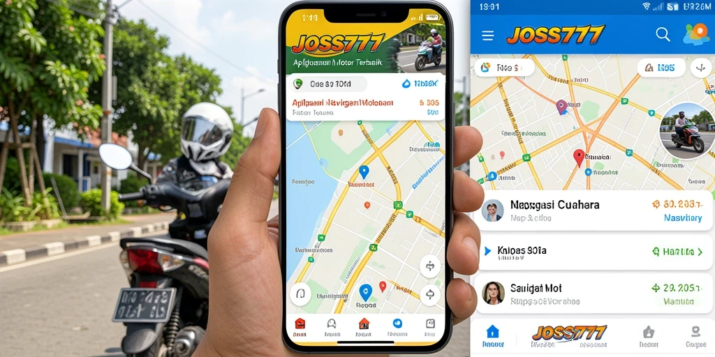 Antarmuka aplikasi JOSS777 dengan fitur navigasi motor yang intuitif.