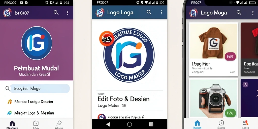 Tampilan antarmuka PRG007 yang praktis dan fungsional untuk pembuatan logo.