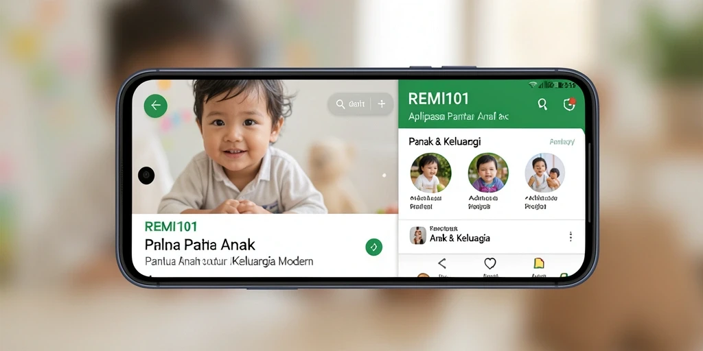 Tampilan antarmuka pengguna aplikasi REMI101 yang intuitif dan ramah anak.