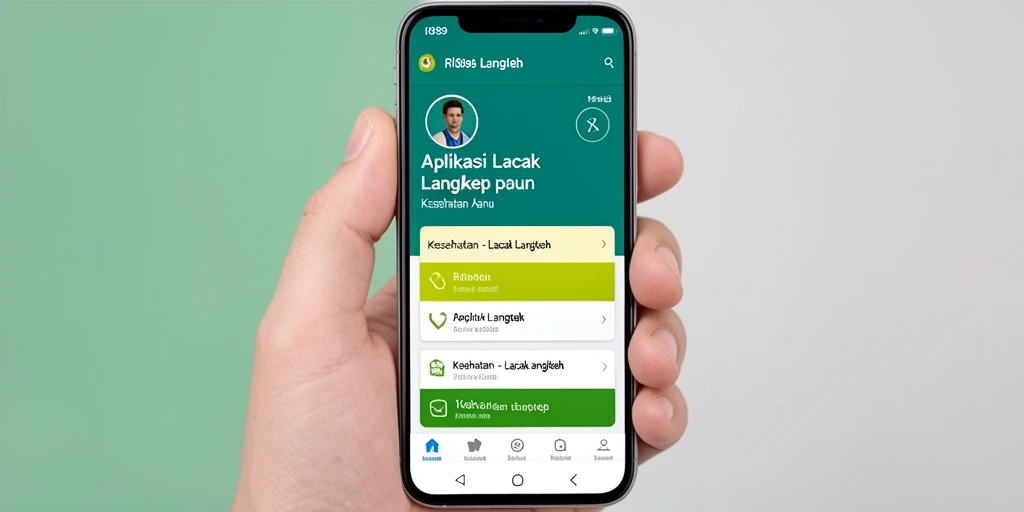 Antarmuka pengguna RI889 yang menampilkan fitur Lacak Langkah.