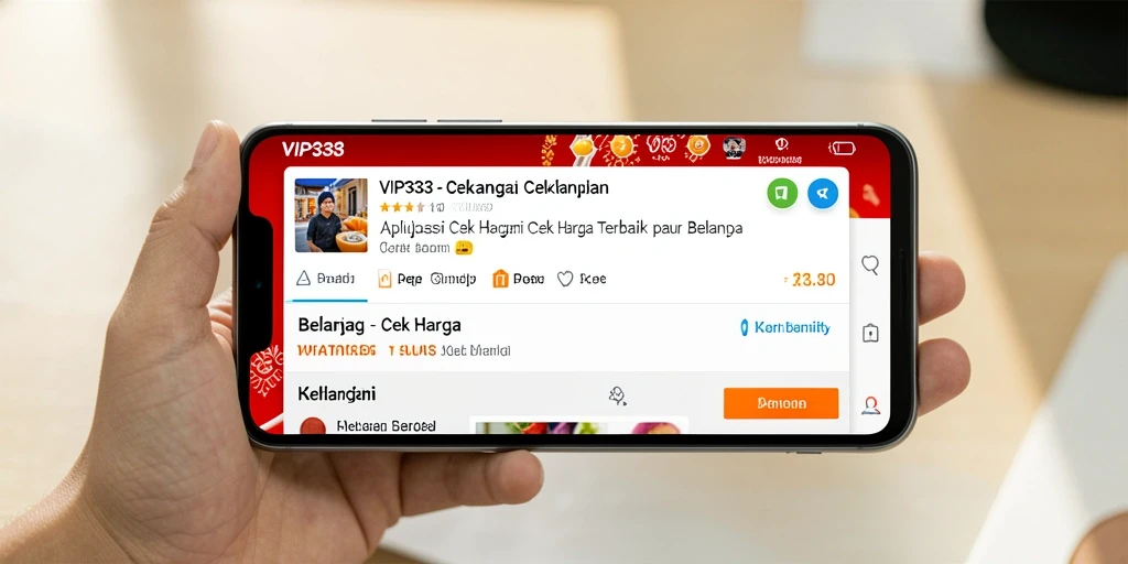 Tampilan antarmuka aplikasi VIP333 untuk Cek Harga.