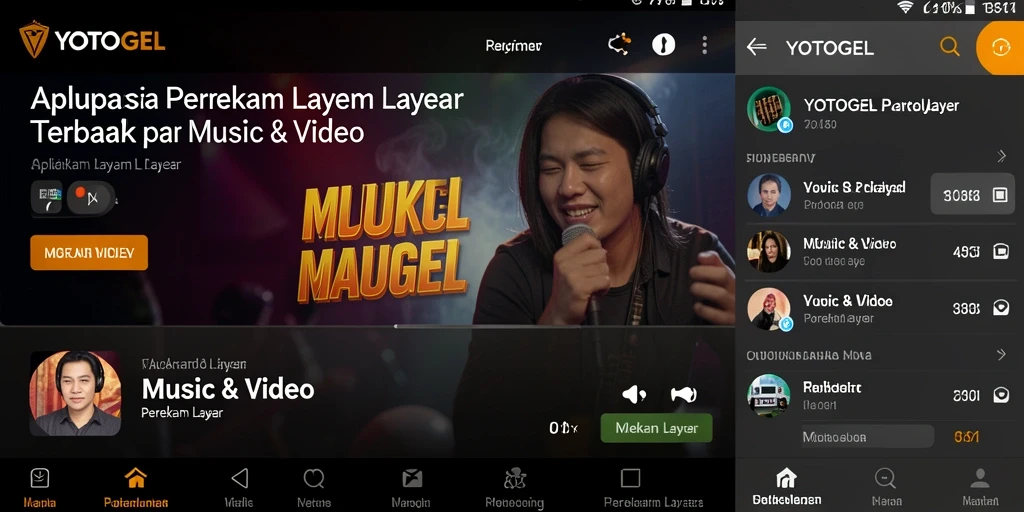 Antarmuka YOTOGEL menampilkan fungsi perekam layar yang intuitif dan mudah digunakan.
